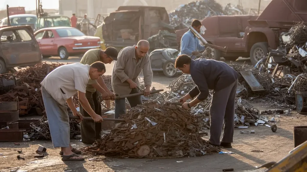 فصل أنواع حديد الخردة وإزالة الشوائب